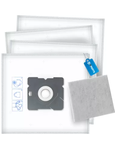 4x Dparts stofzuigerzakken en 1 filter geschikt voor Inventum SZ300