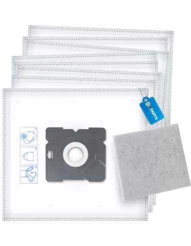 8x Dparts stofzuigerzakken en 1 filter geschikt voor Inventum SZ300